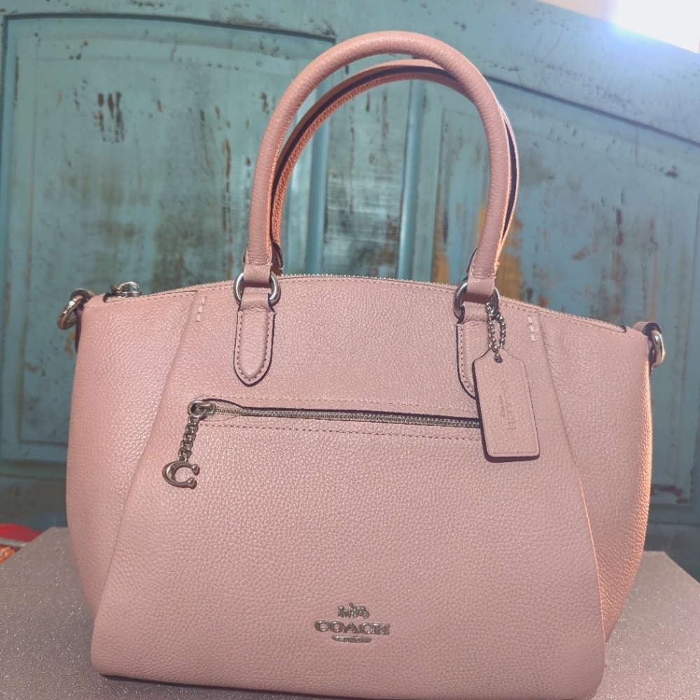 Coach Elise Polished Pebble Leather Small Satchel